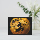 halloween heks briefkaart (Staand voorkant)