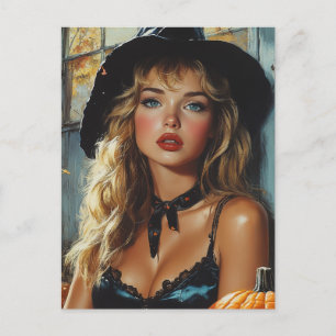 Halloween heks Briefkaart