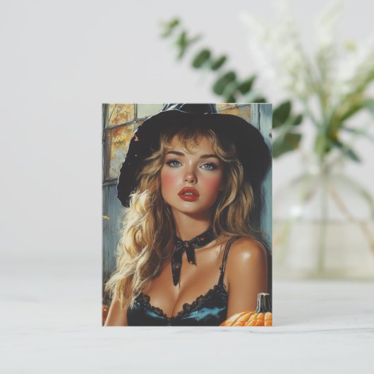  Halloween heks Briefkaart (Staand voorkant)