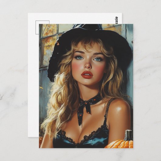  Halloween heks Briefkaart (Voorkant / Achterkant)