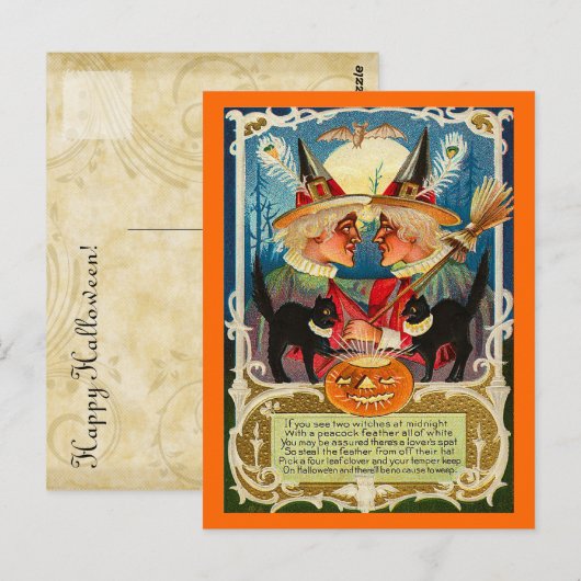  Halloween-heks Briefkaart (Voorkant / Achterkant)