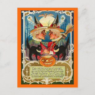 Halloween-heks Briefkaart