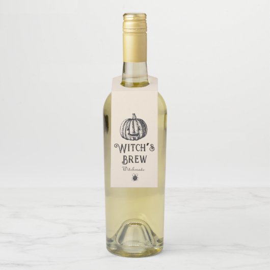 Halloween Heks Brouwfles  pompoen Flessenhanger (Op fles)