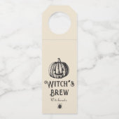 Halloween Heks Brouwfles  pompoen Flessenhanger (Voorkant)