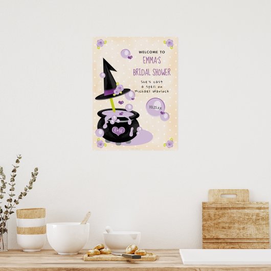 Halloween Heks Bruidsfeest Welkom Bord Poster (Keuken)