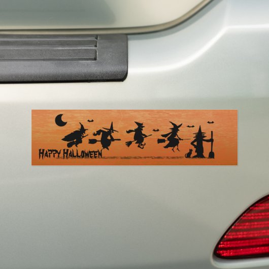 Halloween heks bumpersticker (Op auto)