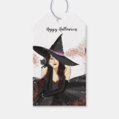 Halloween, heks cadeaulabel (Voorkant)