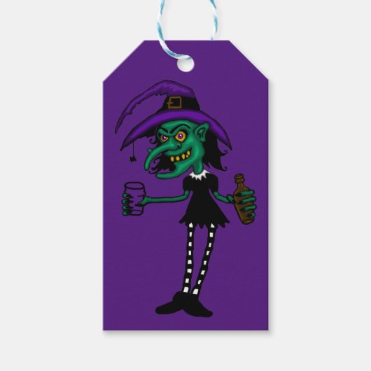 Halloween Heks Cadeautag Cadeaulabel (Voorkant)