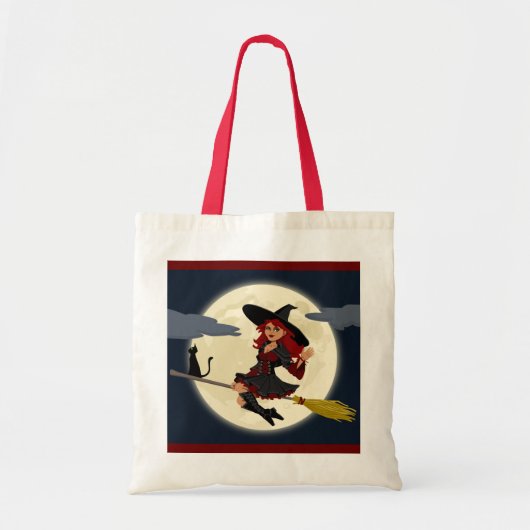 Halloween heks canvas tas (Voorkant)