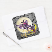 Halloween heks cartoon Vakantie sticker (Envelop)