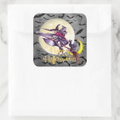 Halloween heks cartoon Vakantie sticker (Tas)