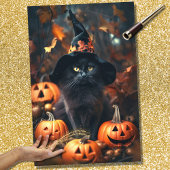 Halloween Heks Cat 2 Decoupage Papier