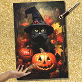 Halloween Heks Cat 3 Decoupage Papier