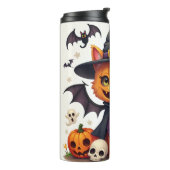 Halloween heks Cat Thermal Tumbler Thermosbeker (Gedraaid links)