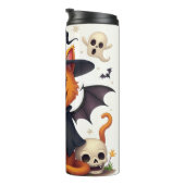 Halloween heks Cat Thermal Tumbler Thermosbeker (Geroteerd rechts)