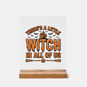 Halloween Heks Citaat Vintage Vector Ontwerp_1 Acryl Bord