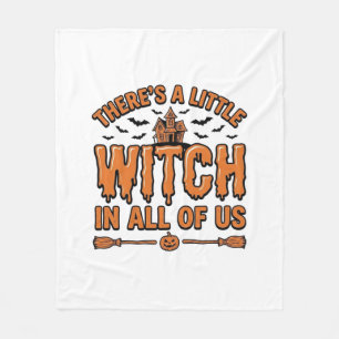 Halloween Heks Citaat Vintage Vector Ontwerp_1 Fleece Deken