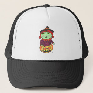 Halloween  heks Classic Art Illustration Trucker Pet