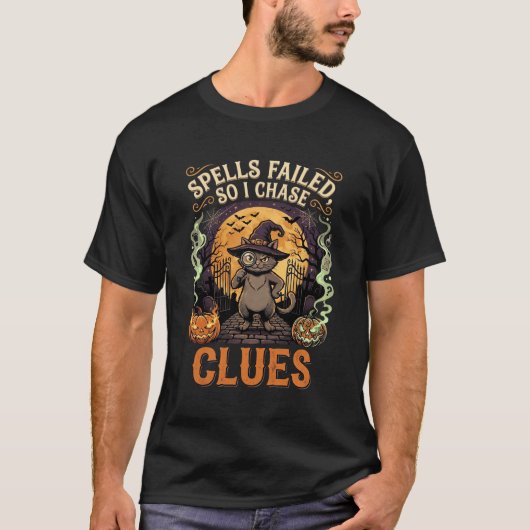 Halloween Heks Clue Jager T-shirt (Voorkant)