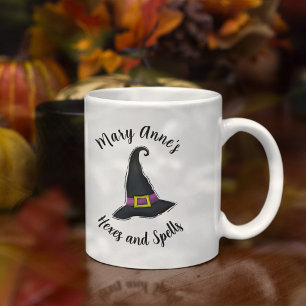 Halloween Heks Cute Typografie Aangepast Koffiemok