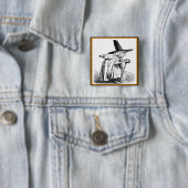  Halloween-heks die loopt met Cane Button (In situ)