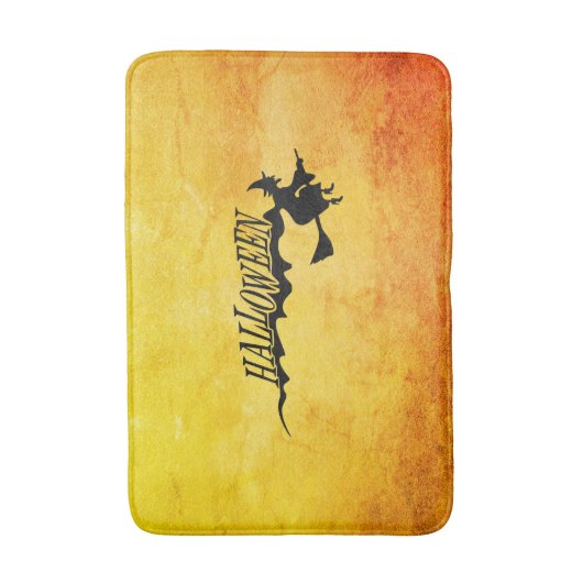 Halloween heks die op een broomstick vliegt badmat (Voorkant Verticaal)