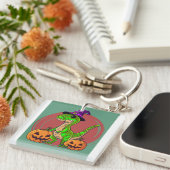 Halloween Heks Dinosaurus Sleutelhanger (Voorkant Rechts)