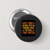 Halloween Heks DNA Test Grappig Ontwerp Ronde Button 5,7 Cm (Voorkant /achterkant)