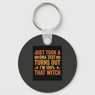 Halloween Heks DNA-test Grappig Ontwerp Sleutelhanger