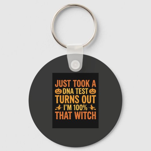 Halloween Heks DNA-test Grappig Ontwerp Sleutelhanger (Voorkant)