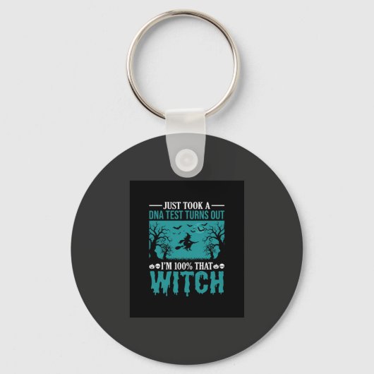 Halloween Heks DNA Test Ontwerp Sleutelhanger (Voorkant)