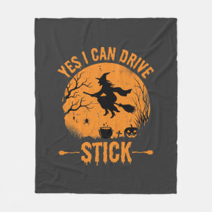 Halloween Heks Drive Stick Grafisch_1 Fleece Deken