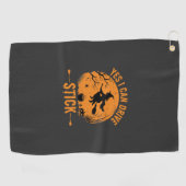 Halloween Heks Drive Stick Grafisch_1 Golfhanddoek (Horizontaal)