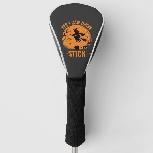 Halloween Heks Drive Stick Grafisch_1 Golfheadcover (Voorkant)
