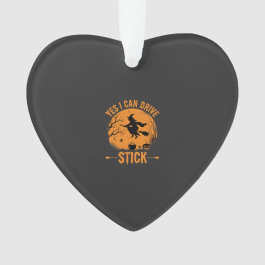 Halloween Heks Drive Stick Grafisch_1 Ornament (voorkant)