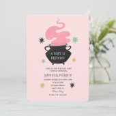 Halloween Heks Een Baby Is Aan Het Brouwen Baby Sh Kaart (Staand voorkant)