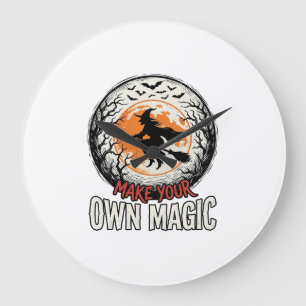 Halloween Heks Eigen Magie Vintage Shirt Ontwerp_1 Grote Klok