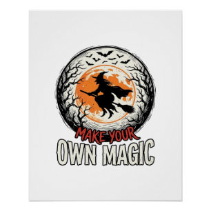 Halloween Heks Eigen Magie Vintage Shirt Ontwerp_1 Perfect Poster