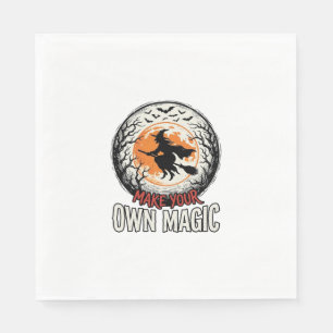 Halloween Heks Eigen Magie Vintage Shirt Ontwerp_1 Servet