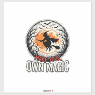 Halloween Heks Eigen Magie Vintage Shirt Ontwerp_1 Sticker