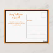 Halloween heks en gekke glimlach pompoen briefkaart (Achterkant)