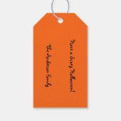 Halloween heks en gekke glimlach pompoen cadeaulabel (Achterkant)