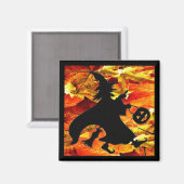 Halloween Heks en Herfst Bladeren Magneet (Voorkant / Achterkant)