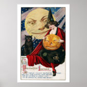Halloween heks en Jack O'Lantern Poster (Voorkant)