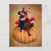  Halloween heks en kat Briefkaart (Voorkant)