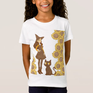 “Halloween Heks en Kat Fijne Jersey T-Shirt” T-shirt