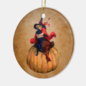  Halloween heks en kat Keramisch Ornament (Links)