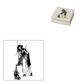 Halloween Heks en Kat Rubber Stamp Rubberstempel (Gestempeld)