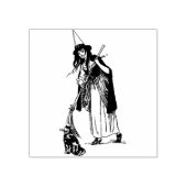 Halloween Heks en Kat Rubber Stamp Rubberstempel (Afrduk)