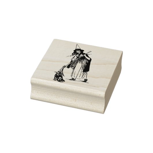 Halloween Heks en Kat Rubber Stamp Rubberstempel (Stempel)